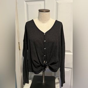 Lucky Brand - tie front bottom down sweater